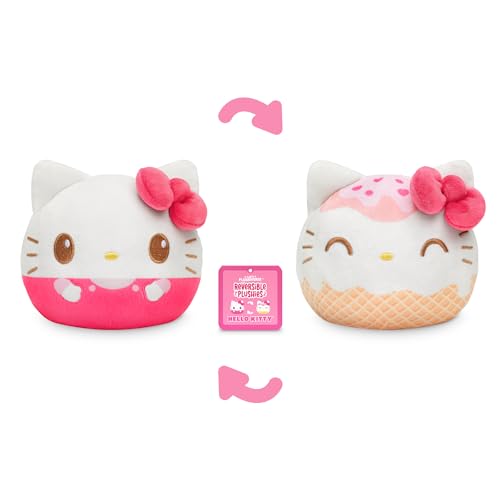 Image of TeeTurtle Reversible Sanrio Hello Kitty Plushie 4-Inch Ice Cream Two-Sided Flip Plush Toy with Embroidered Details - Cute Mini Collectible Plush for Kids, Teens, and Adults