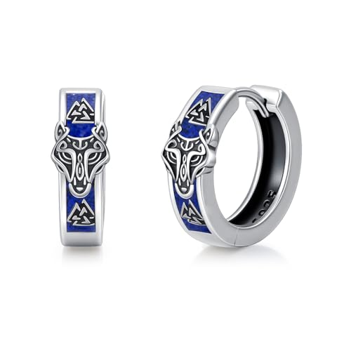 Gioielli vichinghi regalo: questi orecchini in argento a forma di lupo vengono forniti con un'elegante scatola. Regalo perfetto per te, mamma, amici, moglie, nonna, fidanzata, figlia o altri membri della famiglia. Regalo piacevolmente sorpreso per San Valentino, festa della mamma, Pasqua, compleanno, laurea, Natale e tutti i tipi di anniversari.