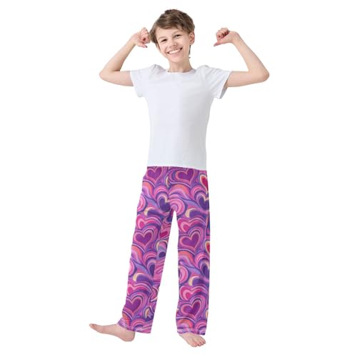 Pajama Bottoms, Pajamas Pant Groovy Hearts Retro Lounge Wear Casual Colorful Sleep Long Pants Soft Pjs Sleepwear2