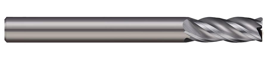 Micro 100 VHM-5125-4 Corner Radius End Mill, 1/2" Cutter Dia, 1-1/4" LOC, .030" Corner Rad, 4 Fl, 1/2" Shank Dia, 3-1/2" OAL, Uncoated
