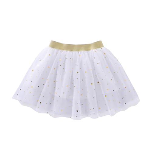 2025 Saia tutu de tule para meninos com estampado roxo, estrela, saia de festa para meninas de 1 a 10 anos, calções de bebé, Branco
