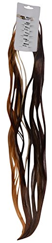 Image of Air Flow Natural Looing Realistic Black Hair Extension Long Hair Silky With Free Wig Comb (Rainbow Feather)