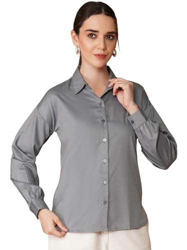 Image of OOMPH! Full Sleeve Stylish Western Drop Shoulder Shirts for Women Regular fit Shirts for Woman