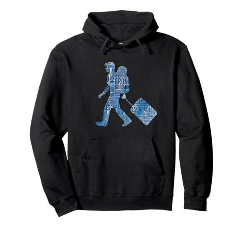 Silhouette de voyageur aventureux, Globe-trotter Sweat à Capuche