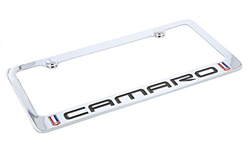 Chevy Camaro (1982-2002) Red, White And Blue Logo Chrome Plated Brass License Plate Frame #TOP2