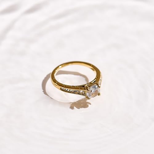 WATERPROOF Gold or Silver Plated Travel Engagement Accent Ring2