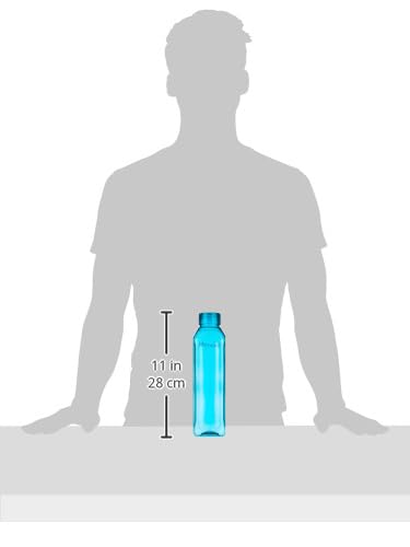 Image of Floraware Food Grade Premium Plastic Fridge Square Water Bottle, Drinking Bottle, 1000ml Pack of 6, Multicolour