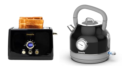Amaste Black Toaster & Kettle Set