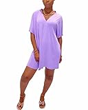 Women Casual Oversized Two Piece Outfits Batwing Sleeve Split Caftan Poncho Tops Shorts Set Tracksuit Jumpsuit Purple XL