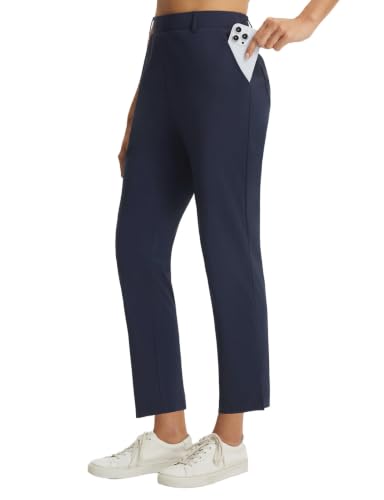 Image of baleaf Women's Golf Pants with Pockets for Work Travel Fit | 25 inch, Stretch, Wrinkle-Resistant, Comfort Fabric, Lightweight, Petite, Ankle, Slacks for Women, Casual, Commute