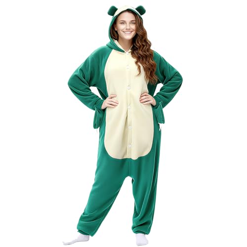 Onesie Pajamas Unisex Adult for Women Men Animal Costume Cute Onesies Flannel Cartoon Cosplay Halloween Sleepwear (US Alpha Small Regular Regular Style B)