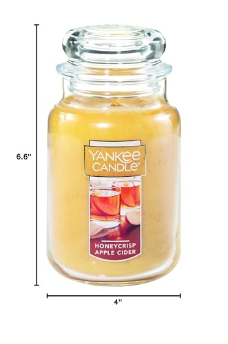 Yankee-Candle-Honeycrisp-Apple-Cider-Scented-Classic-22oz-Large-Jar-Single-Wick-Aromatherapy-Candle-Over-110-Hours-of-Burn-Time-Apothecary-Jar-Fall-Candle-Autumn-Candle-Scented-for-Home Yankee Candle Honeycrisp Apple Cider Scented Classic 22oz Large Jar Single Wick Aromatherapy Candle Over 110 Hours of Burn Time Apothecary Jar Fall Candle Autumn Candle Scented for Home