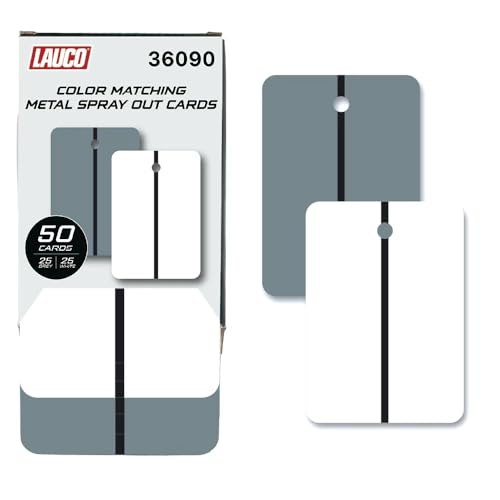 LAUCO Metal Spray Out Cards – White & Medium Grey Automotive Color Matching Test Panels – 4' x 6' Spray Out Sample Cards – (50 Pack)