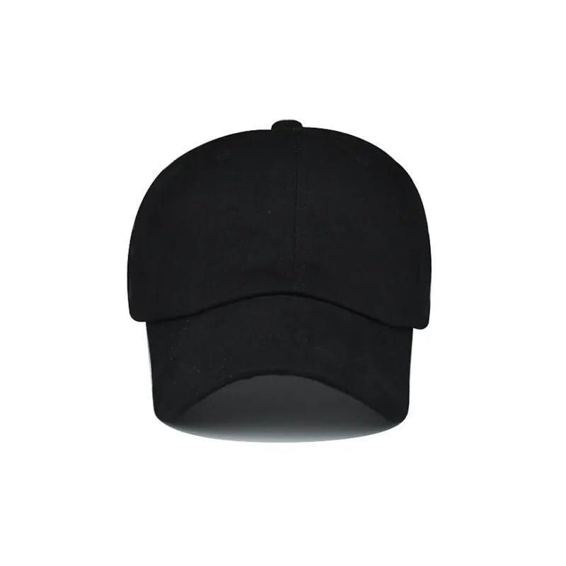 Image of SwooK Stonewash Baseball Ponytail Cap for Womens Girls High Ponytail Bun Cap Hat Half Top Sport Adjustable Cotton Women Girls Summer Sunny Sun Cap Caps (Black)