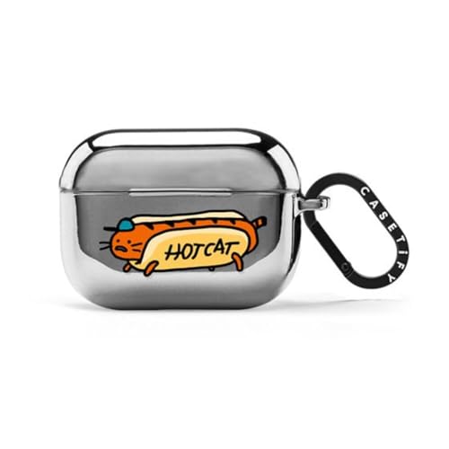 Coque miroir Airpods Pro 2 CASETiFY Je ne suis pas hotdog avec anneau de transport