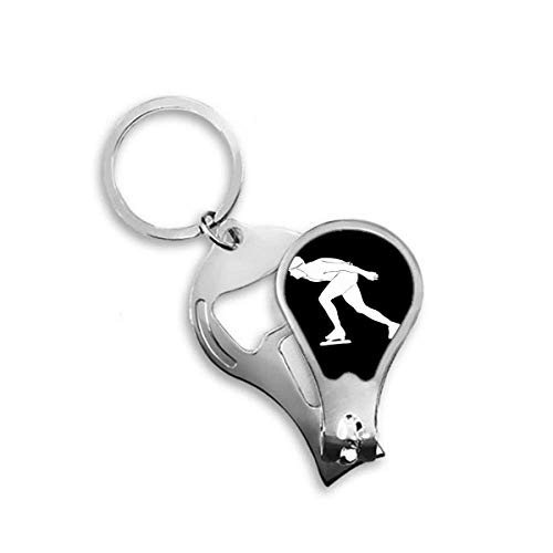 Patinage d'hiver coupe-ongles sport silhouette noir aux finitions soignées en métal