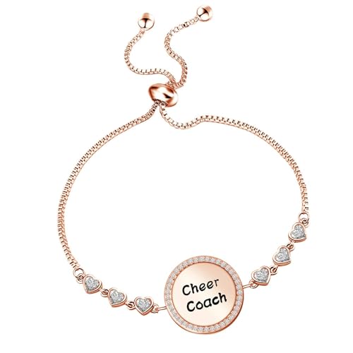 Image of BEKECH Cheerleader Coaches Cheer Coach Bracelet Jewelry for Coaches Cheer Gift for Her Appreciation Gift for Cheerleading (cheer RG)