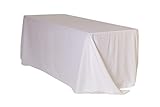 YOUR CHAIR COVERS - 90 x 156 Inch Rectangular Polyester Tablecloth - Premium Quality Seamless Table Cloth for 8 Ft Standard Rectangle Tables, Ideal for Wedding and Other Events - White