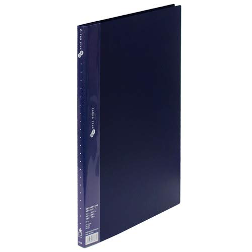 プラス クリアーファイル スーパーエコノミー 20ポケット B4縦 ネイビー FC-112EL NV 【まとめ買い3冊セット】