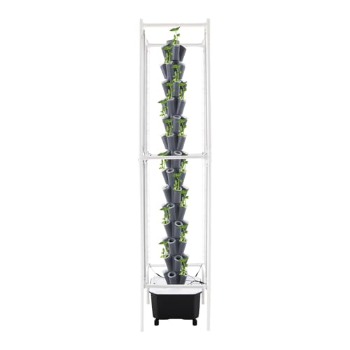 70 Holes Indoor Hydroponic Grow Tower with 8 LED Lights,