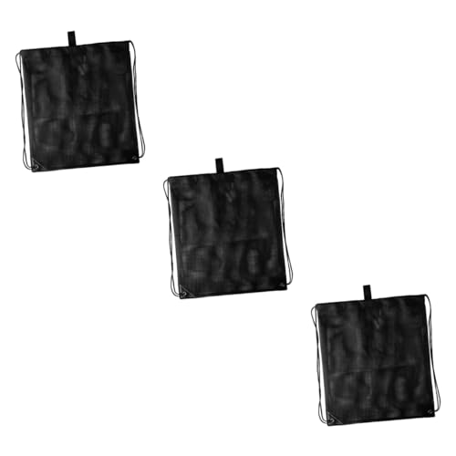 Pochette à cordon Cabilock lot de 3 sacs de rangement portables en filet noir pour le sport