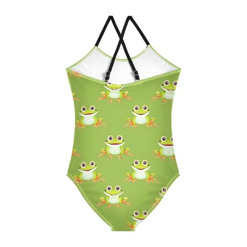 Cute Frogs Girls One Piece Swimsuits Summer Quick Dry Beach Bathing Suit2
