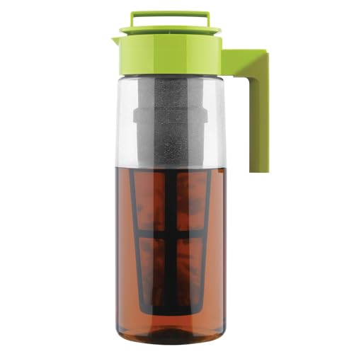 Takeya Flash Chill Iced Tea Maker - Airtight & Durable Iced Tea Maker Jug with Silicone Carry Handle...