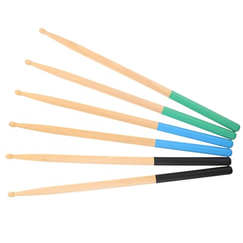 Baquetas Cabilock, 3 pares, tamaño 5A, color surtido, de madera de arce, antideslizantes, para batería electrónica y acústica miniatura 1