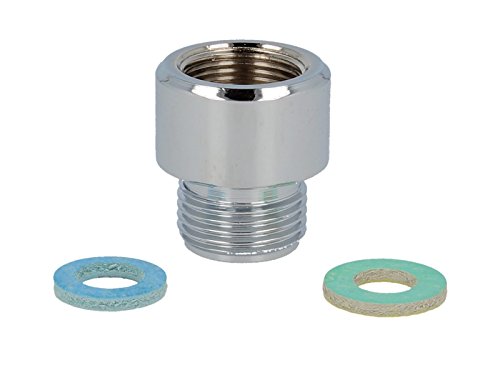 tecuro Reduzierstück M15/1 Innengewinde x 3/8 Zoll Außengewinde ms-verchromt