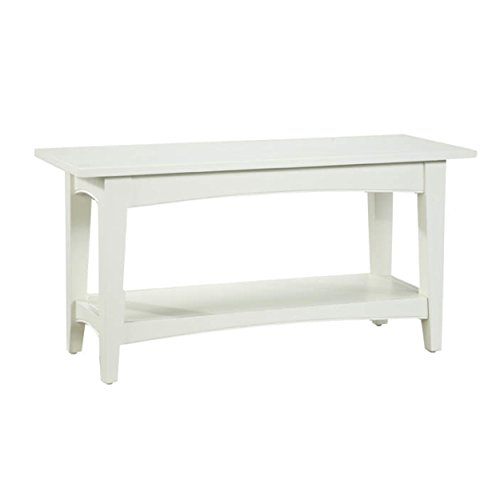 Alaterre Furniture Shaker Cottage Bench with Shelf, Ivory