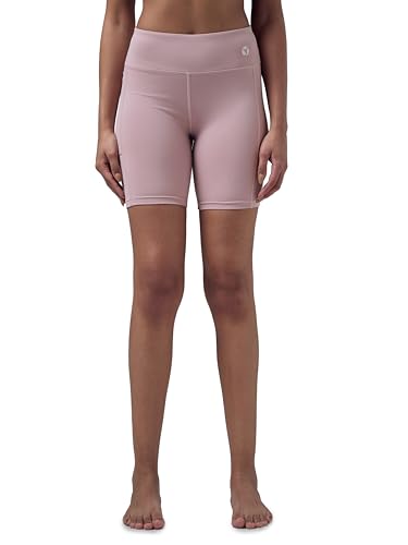 Image of TECHNOSPORT Women's Skinny Fit Solid Above Knee Elastoplus Tights for Gym, Workout & Sports