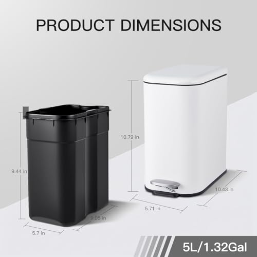 Caneca de basura para cocina 5 litros acero inoxidable miniatura 3