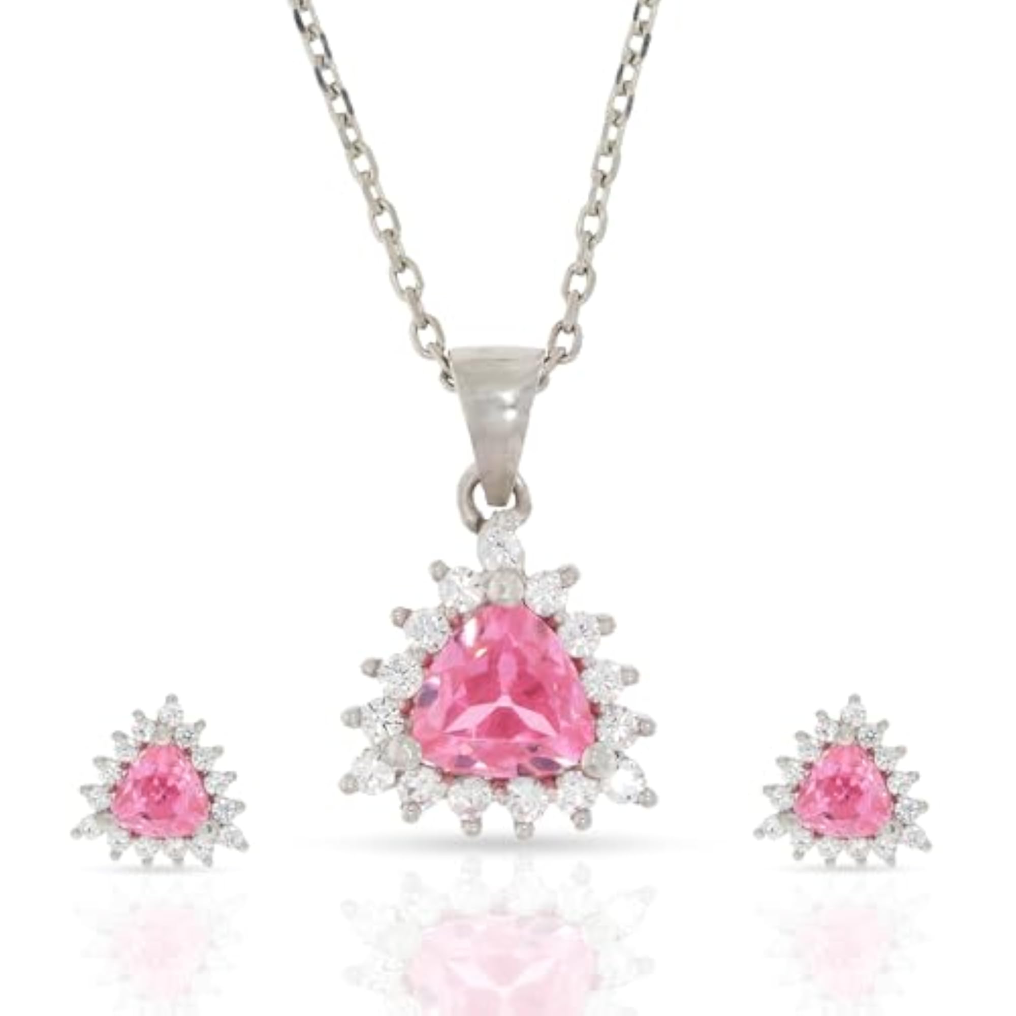 925 Sterling Silver Gemstone Pendant Set for Women