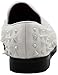 SPK16 Men's Vintage Spike Dress Loafers Slip On Fashion Shoes Classic Tuxedo Dress Shoes (12, White Solid, Numeric_12)