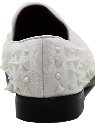 Image of SPK16 Men's Vintage Spike Dress Loafers Slip On Fashion Shoes Classic Tuxedo Dress Shoes