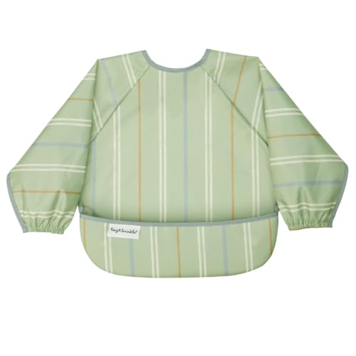 Image of Tiny Twinkle Long Sleeve Bib for Babies & Toddlers | Waterproof Smock Bib for Eating | Machine Washable & Mess-Proof Feeding Essentials | Newborn Shower Gift (Heritage Stripe, 6-24M)
