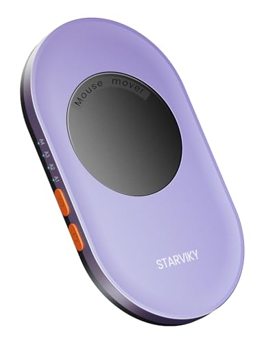 STARVIKY Mechanical Mouse Jiggler, Ultra-Slim Mouse Mover, with Adjustable Running Timer, Driver-Free Mouse Wiggler Shaker Silently?Light Purple?