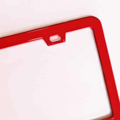 Image of 2 Packs License Plate Frame Aluminum Metal Licence Plate Holder for Car Universal Fit for Men Women (Red)