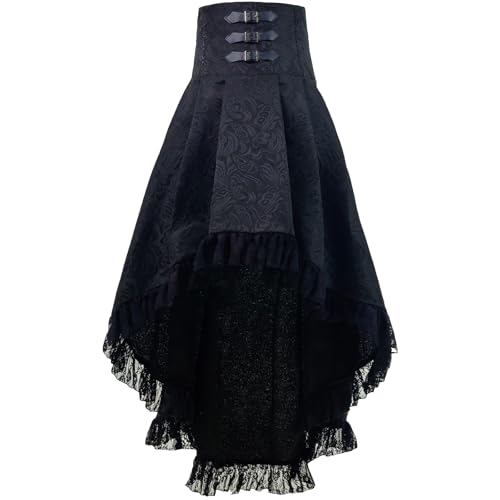 Jupe médiévale steampunk noire taille L pour costume de pirate gothique féminin