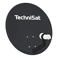 TechniSat TECHNITENNE 60 Satelliten-Schüssel für 2 Teilnehmer (60 cm digital Sat Anlage, Komplettset aus Antenne mit Masthalterung und Universal-Twin-LNB) anthrazit