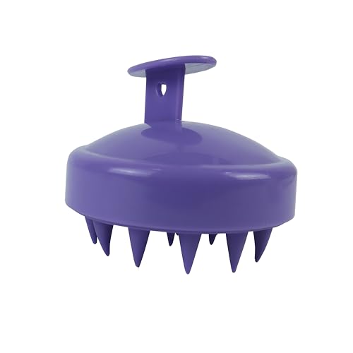 Image of NFI essentials Hair Comb Brush Head Scalp Massager Scrubber, Adults Children Thick /Thin Hair, Mold-Free Solid Silicone for Healthy Hair Growth Dry Scalp Dandruff (Purple)