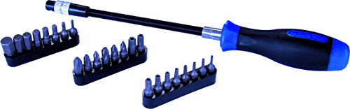 Destornillador portapuntas flexible KING TONY 1025CQ con lote de 25 puntas