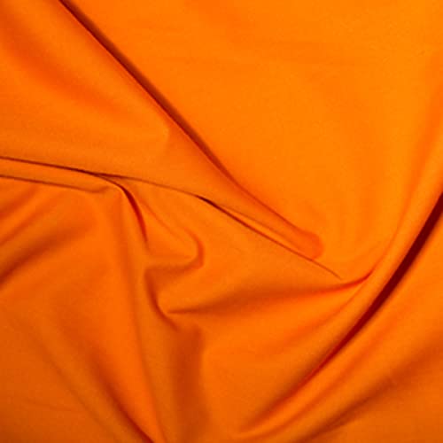 Tissu en popeline de polycoton mandarine pour couture habillement 5m