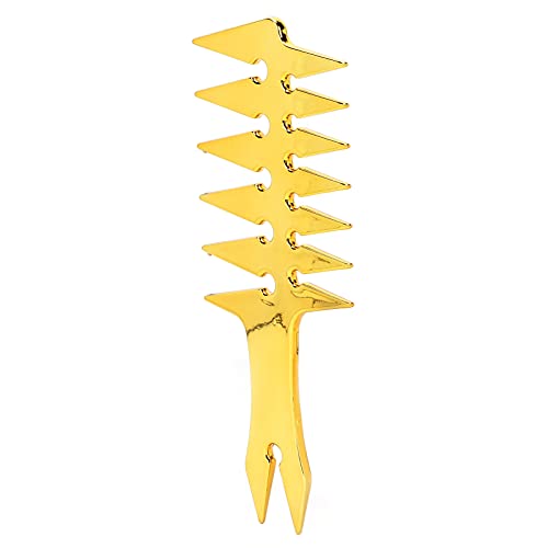 Men's Comb, Double Sided Wide Tooth Comb Stable Durable for Unique Hair Style for Hair Styling(Gold)