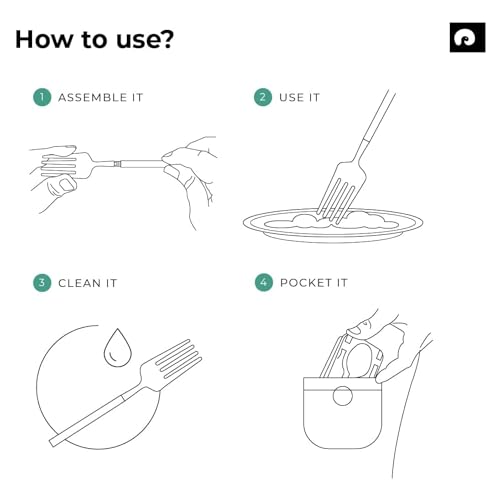 Outlery | Portable & Reusable Stainless Steel Travel Cutlery Set and Reusable Chopsticks (Whale Blue) Pocket Sized Cutlery Set