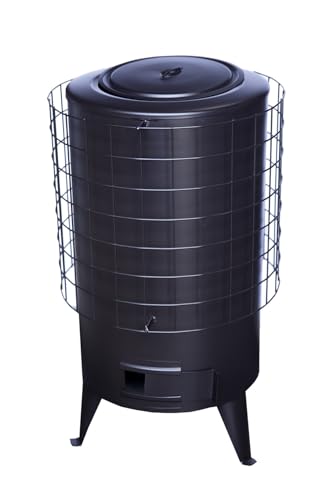 BRICOMIRAS - Estufa de Leña Grande Vitrificada Negra |...