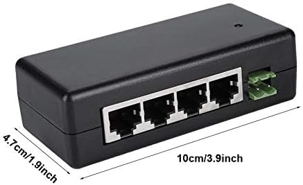 Inyector de energía PoE 4 puertos DC 12V-48V compatible IEEE802.3af/at miniatura 6