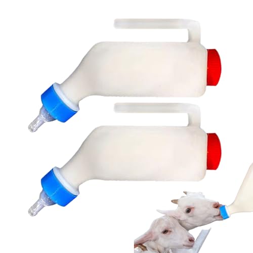 Generisch Botellas de alimentación para cabras | Dos botellas para corderos: herramienta de cría con escala y mango para cabras, vacas, ovejas, animales pequeños