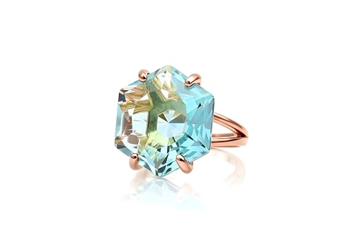 Bague Topaze Cocktail Hexagone pour sublimer vos tenues de fête