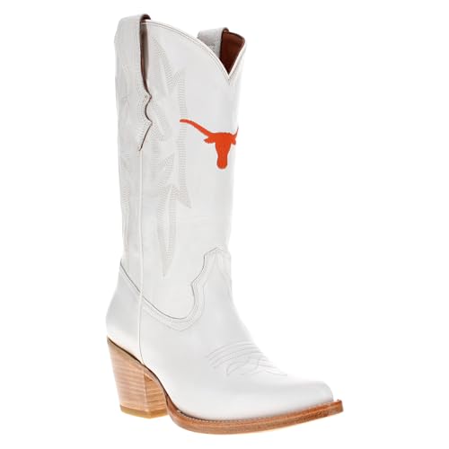 Vaccari Women's Leighton Genuine Leather NCAA League Embroidery Pointed Toe Cowgirl Boots